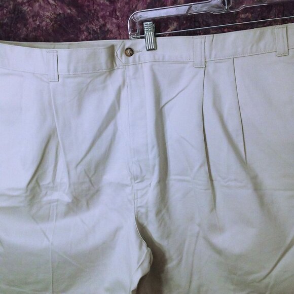 NWT Deadstock 90s Harbor Bay Casual Chino Shorts Men-54 Cotton Pleated 4-Pocket - Picture 3 of 9